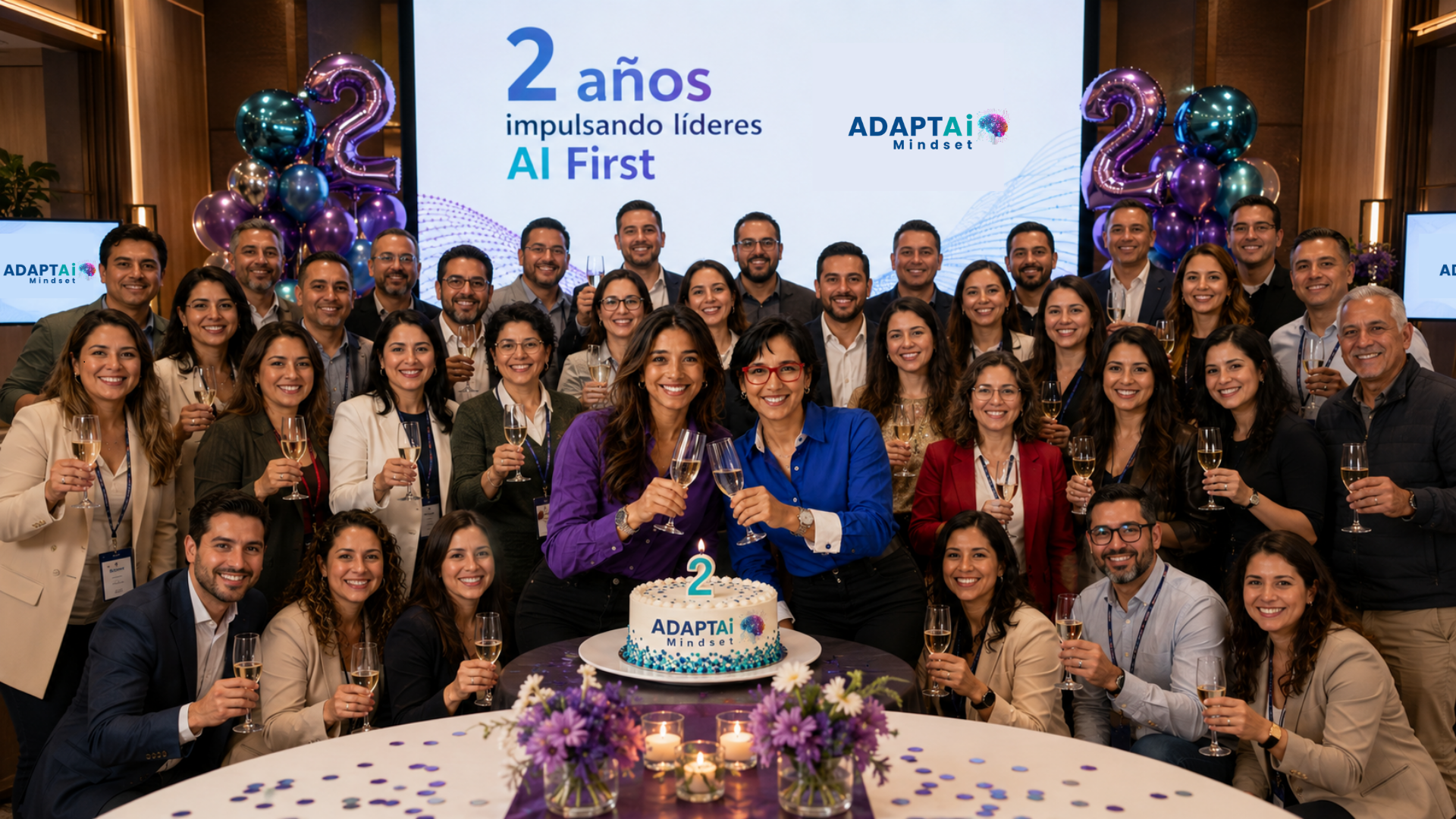 Comunidad de ADAPTAi Mindset reunida para celebrar su segundo aniversario